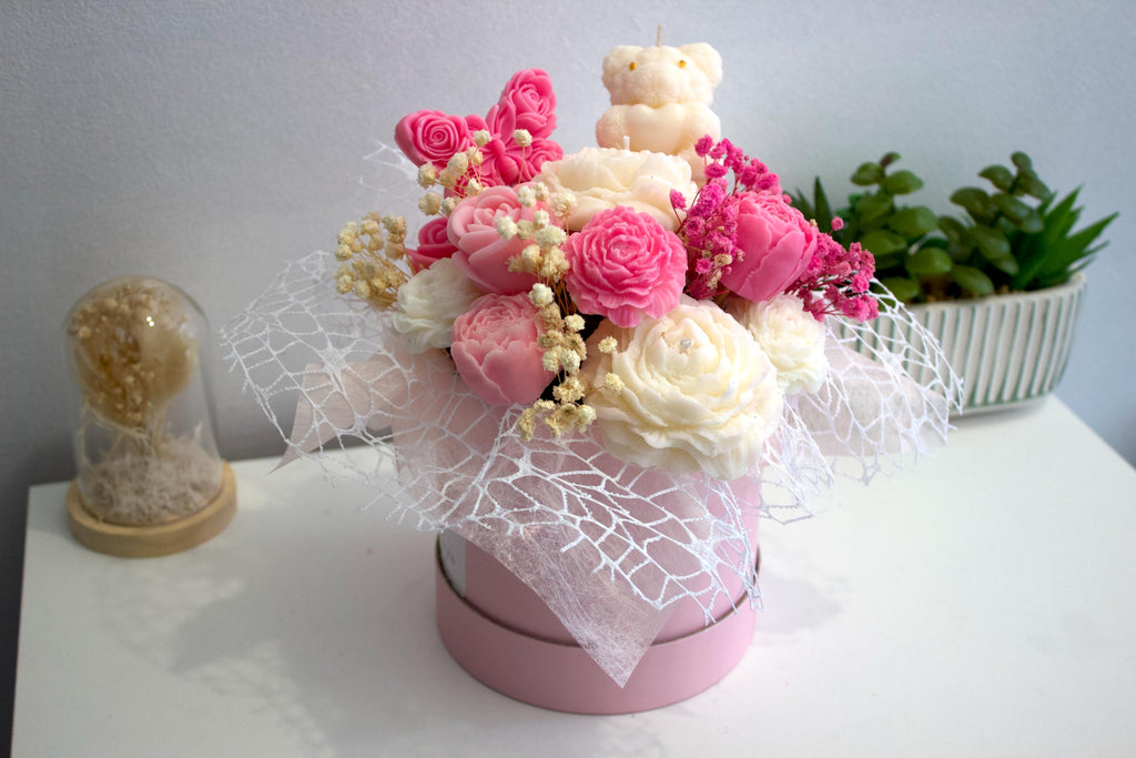 Handmade Scented Wax Melt Bouquet | Rose Peony Bear Butterfly Gift Box