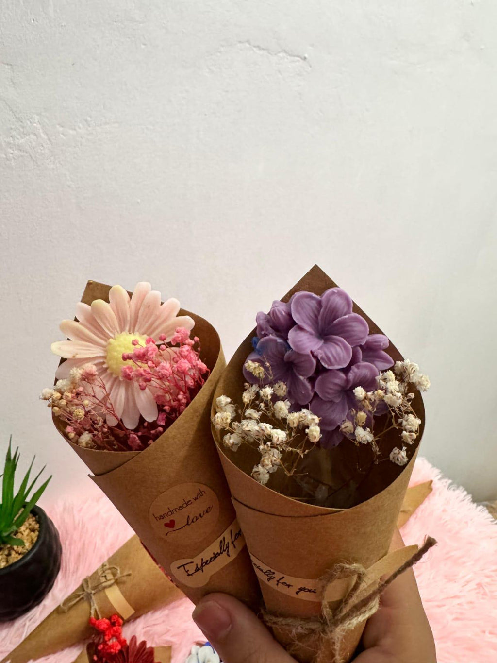 Handmade Flower Bouquet Wax Melts Singles: Scented Soy Home Fragrance Gift