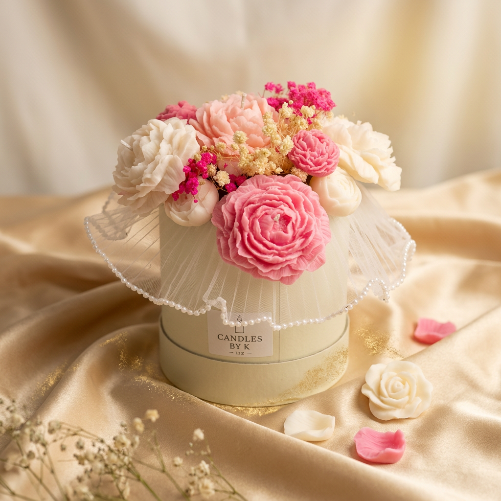 Handmade Soy Wax Flower Candles Bouquet | Gift for her