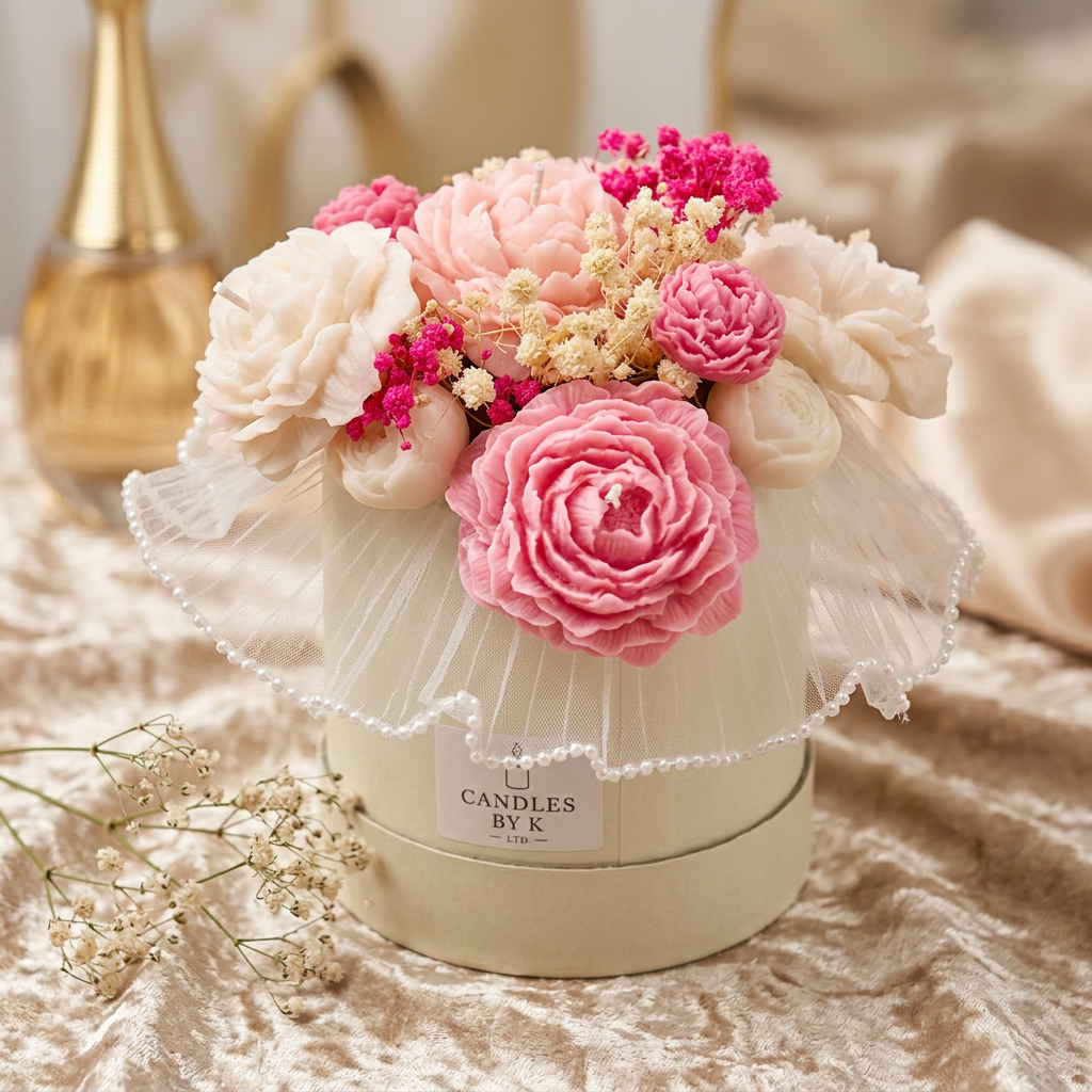 Handmade Soy Wax Flower Candles Bouquet | Gift for her