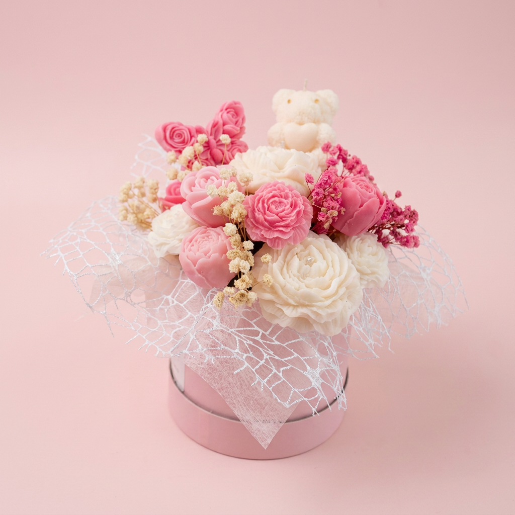 Handmade Scented Wax Melt Bouquet | Rose Peony Bear Butterfly Gift Box