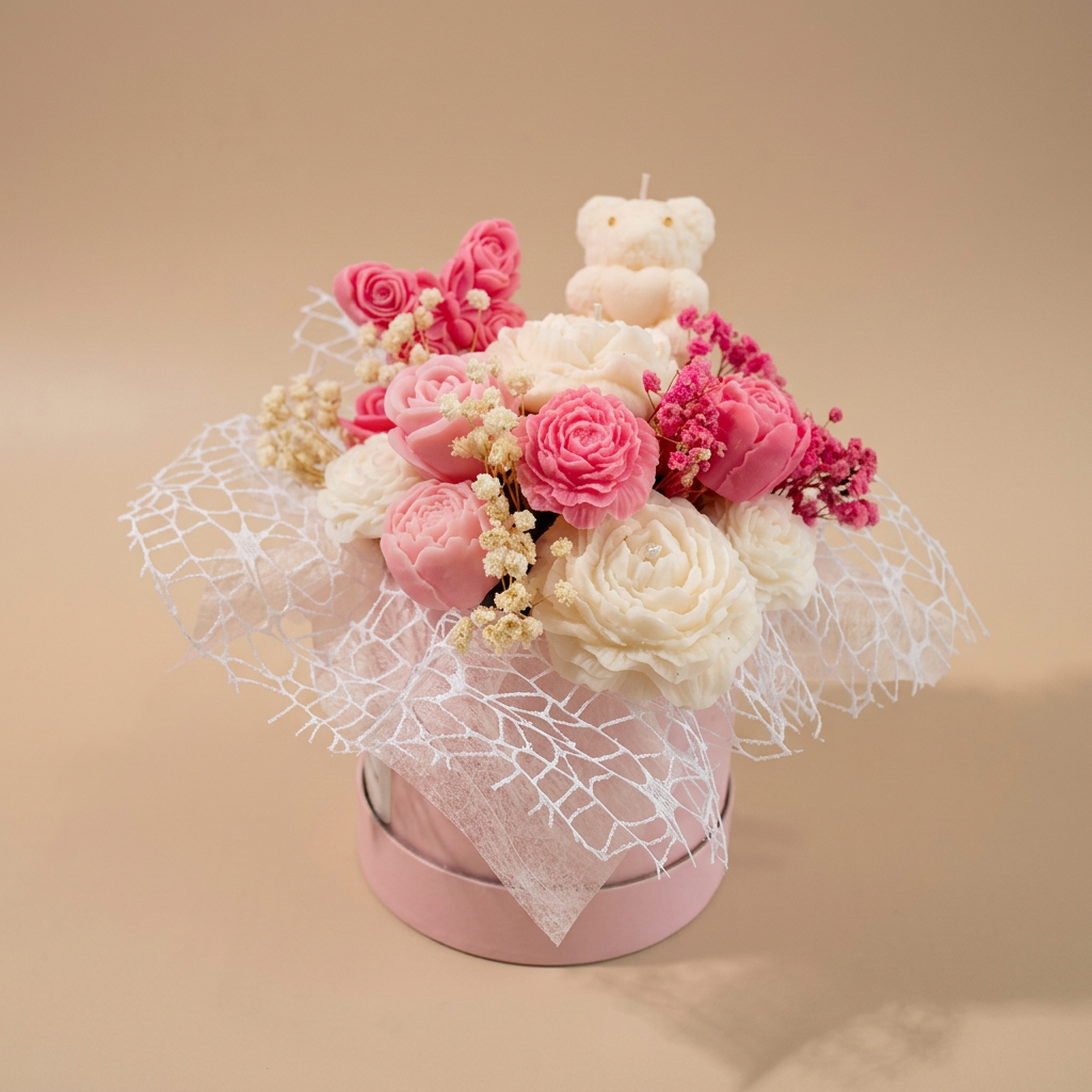 Handmade Scented Wax Melt Bouquet | Rose Peony Bear Butterfly Gift Box