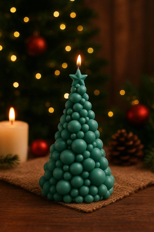Christmas Tree Candle – Hand-Poured Soy Wax Candle | Festive Pine Scent | Holiday Decor | Gift | Holidays