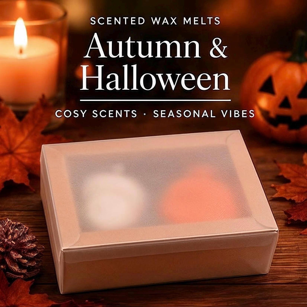 Autumn Halloween Wax Melts, Pumpkin Leaf Scented, Seasonal Home Fragrance (4 Pack)