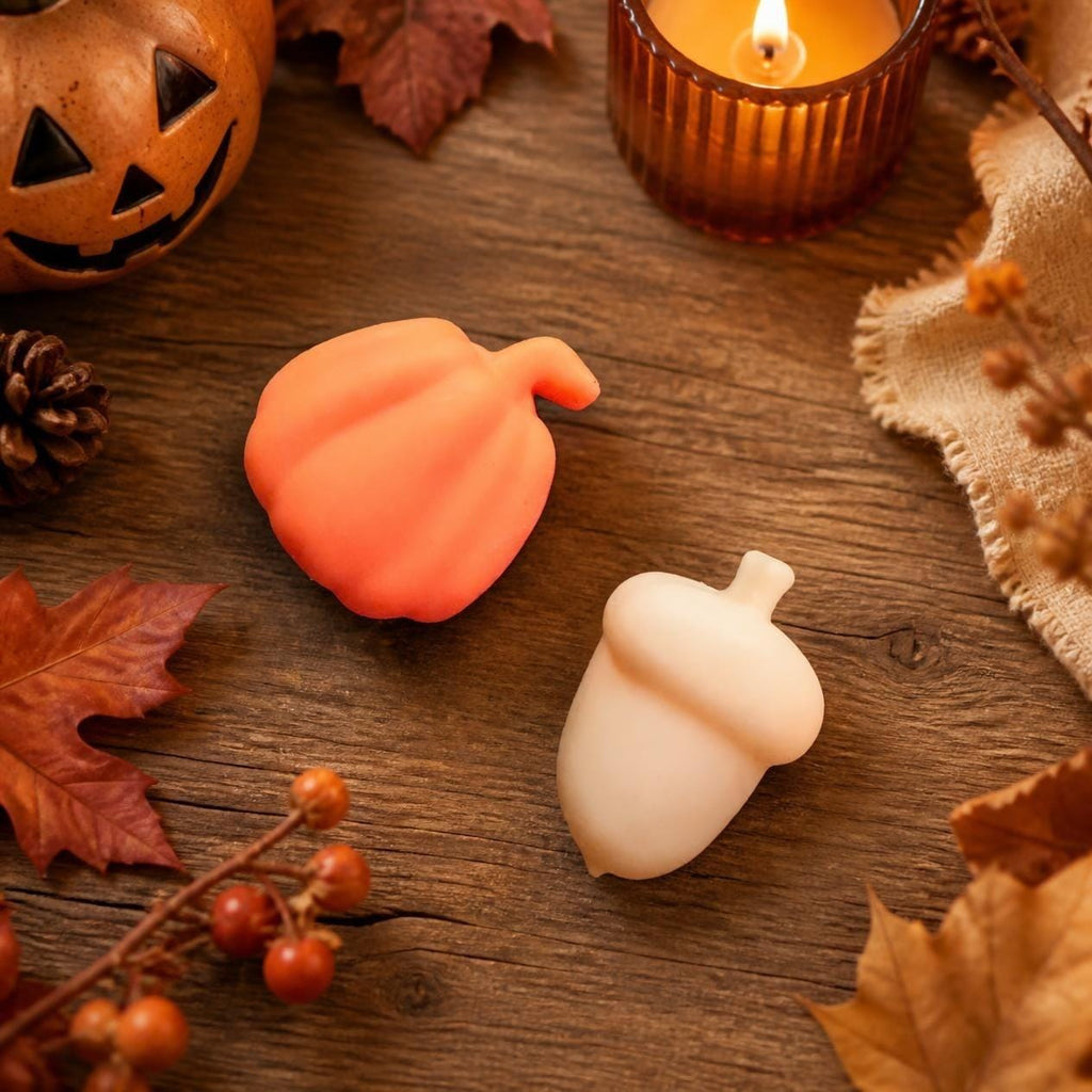 Autumn Halloween Wax Melts, Pumpkin Leaf Scented, Seasonal Home Fragrance (4 Pack)